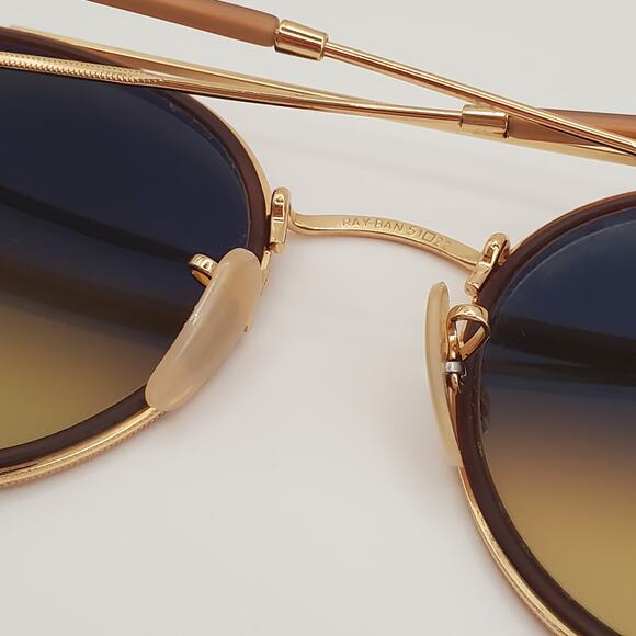 Ray-Ban RB 3647N Sunglasses Round Double Bridge Aviator Gradient Arista Gold - Picture 16 of 16